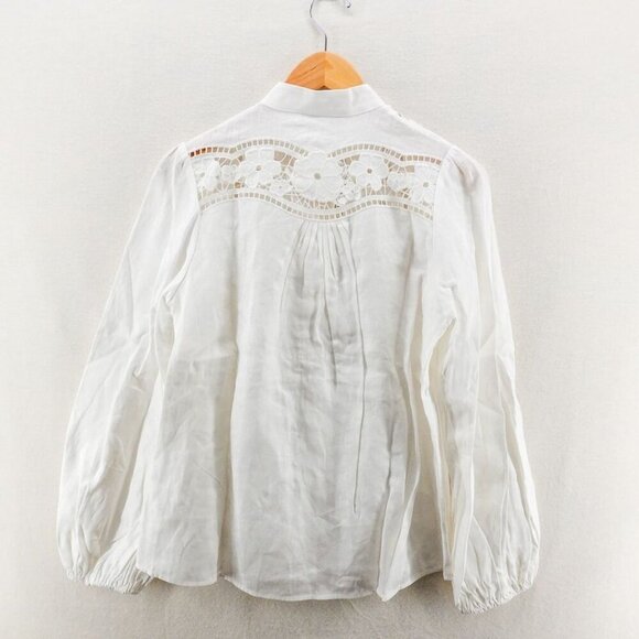Zimmermann Halcyon Broderie Shirt White US 8 - Picture 8 of 15